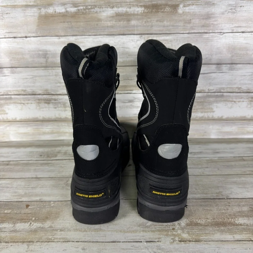 Arctic Shield Balto Boots Men's Size 8 Black Ski‎ Winter Snow Reflective Stripes